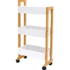 DuneDesign Bambus Küchen-Nischenregal auf Rollen 38 x 20 x 80 cm