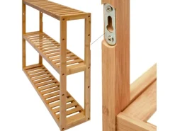 DuneDesign Bambus Regal für das Badezimmer  60 x 54 x 15 cm