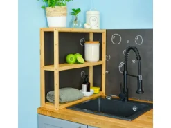 DuneDesign Bambus Regal für das Badezimmer  60 x 54 x 15 cm