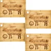 DuneDesign 4er Set Steakteller aus Bambus 33 x 23 x 2cm Motiv Kuh