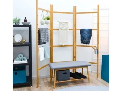 DuneDesign XL Bambus Handtuchleiter 180 x 180 cm Braun
