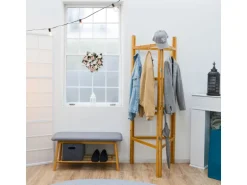 DuneDesign XL Bambus Handtuchleiter 180 x 180 cm Braun