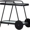 ebuy24 Steam Servierwagen Schwarz und Klare Streifen