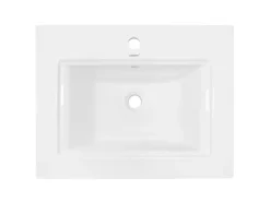 ECD Germany Waschbecken Waschtisch 605 x 465 x 160 mm Keramik Weiß Einbaubecken