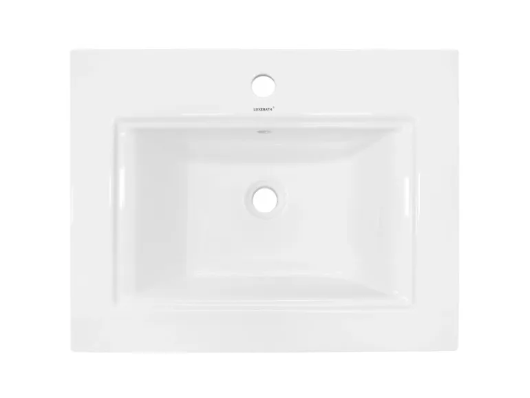ECD Germany Waschbecken Waschtisch 605 x 465 x 160 mm Keramik Weiß Einbaubecken