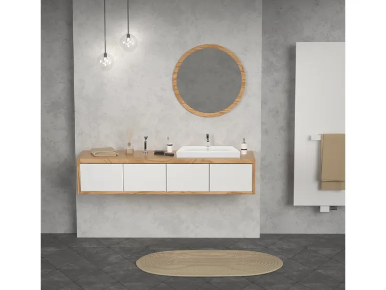 ECD Germany Waschbecken Waschtisch 605 x 465 x 160 mm Keramik Weiß Einbaubecken