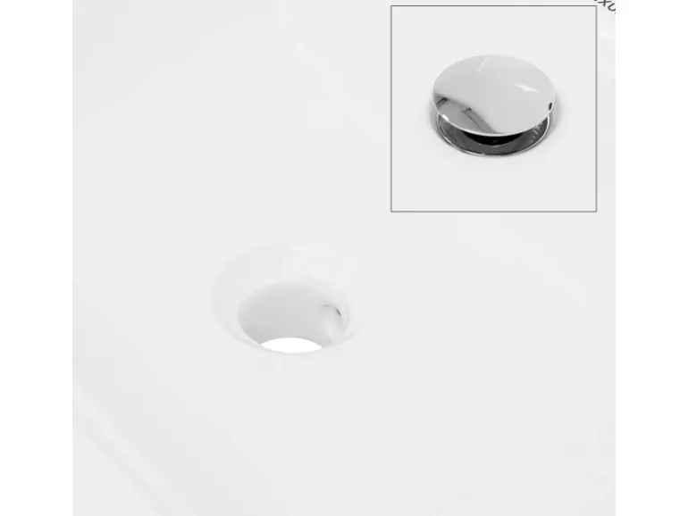 ECD Germany Waschbecken Waschtisch 605 x 465 x 160 mm Keramik Weiß Einbaubecken