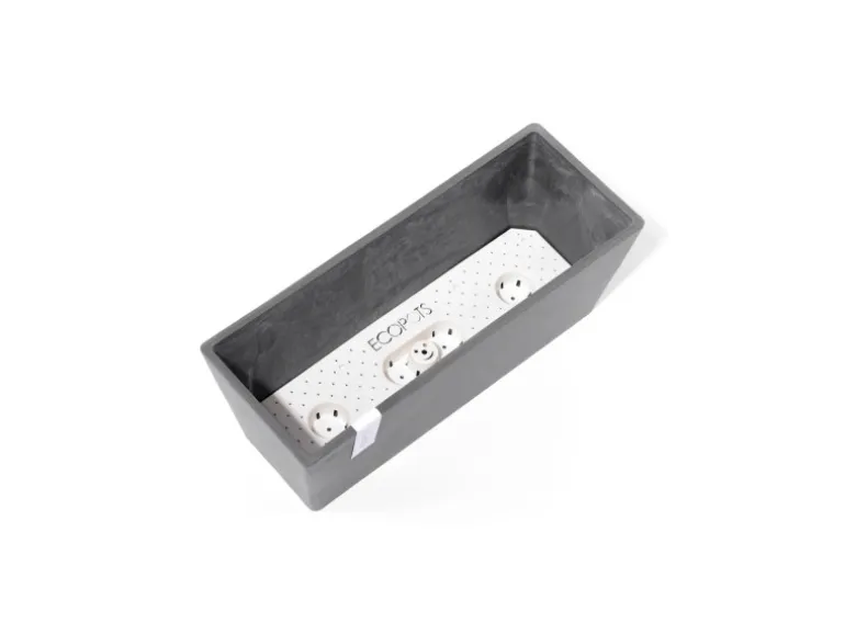 Ecopots Pflanztopf Bruges Grau 45 cm x 17 cm