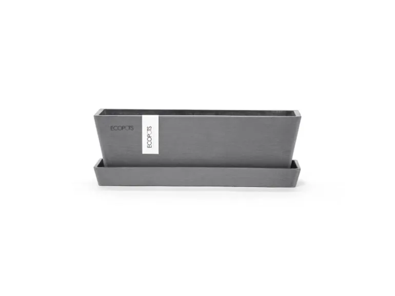 Ecopots Pflanztopf Bruges Mini Grau 25 cm x 9 cm x 8,4 cm