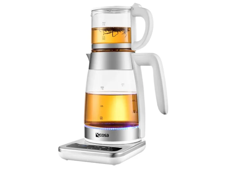 Ecosa EO-695 Teekocher mit Temperatureinstellung BPA-Frei 1,8L 2200 Watt Weiß