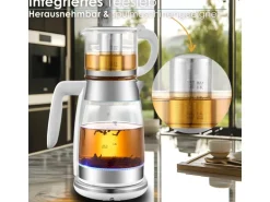 Ecosa EO-695 Teekocher mit Temperatureinstellung BPA-Frei 1,8L 2200 Watt Weiß