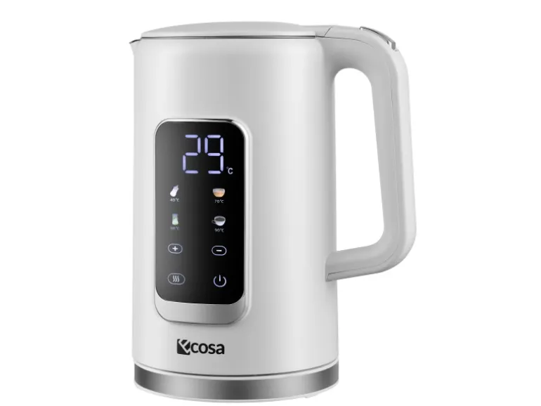 Ecosa EO-691 Wasserkocher weiß mit Temperatureinstellung 1,7 L
