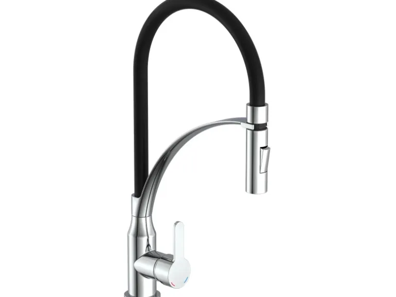 Eisl Spültischarmatur mit Soft-Touch Schlauch Carneo Chrom-Schwarz
