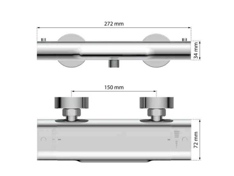 Eisl Wannenarmatur mit Schwallauslauf Carneo Chrom