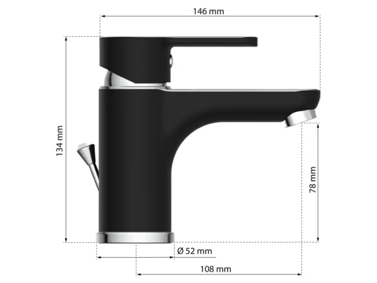 Eisl Waschtischarmatur Diziani Schwarz-Chrom