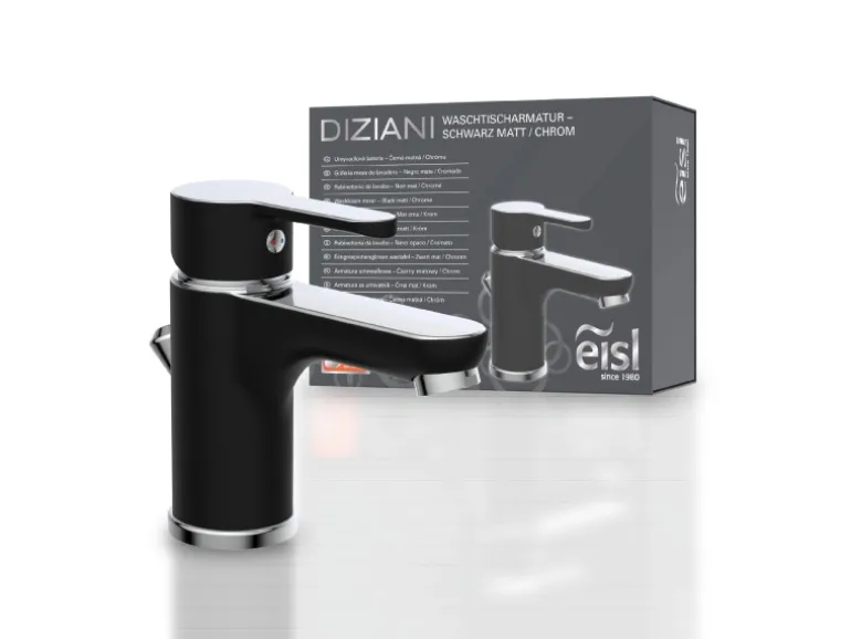 Eisl Waschtischarmatur Diziani Schwarz-Chrom