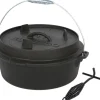 El Fuego Dutch-Oven Gusseisen 5,6 l Deckel 1,7 l Schwarz