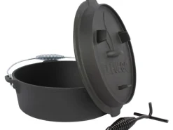 El Fuego Dutch-Oven Gusseisen 5,6 l Deckel 1,7 l Schwarz