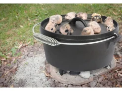 El Fuego Dutch-Oven Gusseisen 5,6 l Deckel 1,7 l Schwarz