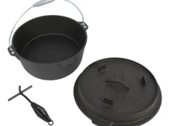 El Fuego Dutch-Oven Gusseisen 7,2 l Deckel 1,8 l Schwarz