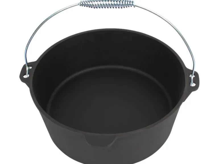 El Fuego Dutch-Oven Gusseisen 7,2 l Deckel 1,8 l Schwarz