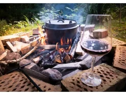 El Fuego Dutch-Oven Gusseisen 3,5 l Deckel 1 l Schwarz
