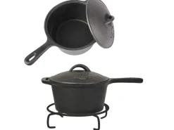 El Fuego Dutch-Oven-Set Gusseisen 5-tlg. Schwarz