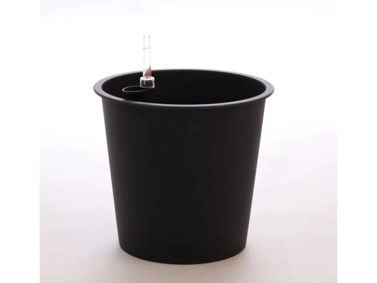 Elegant Einrichten Kunststoffeinsatz Rund-Konisch D34xH31cm Schwarz mit Bewässerungssystem