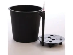 Elegant Einrichten Kunststoffeinsatz Rund-Konisch D34xH31cm Schwarz mit Bewässerungssystem