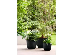 Elho Blumentopf Fuente Grains Ø 30 cm x 24 cm Onyx Schwarz
