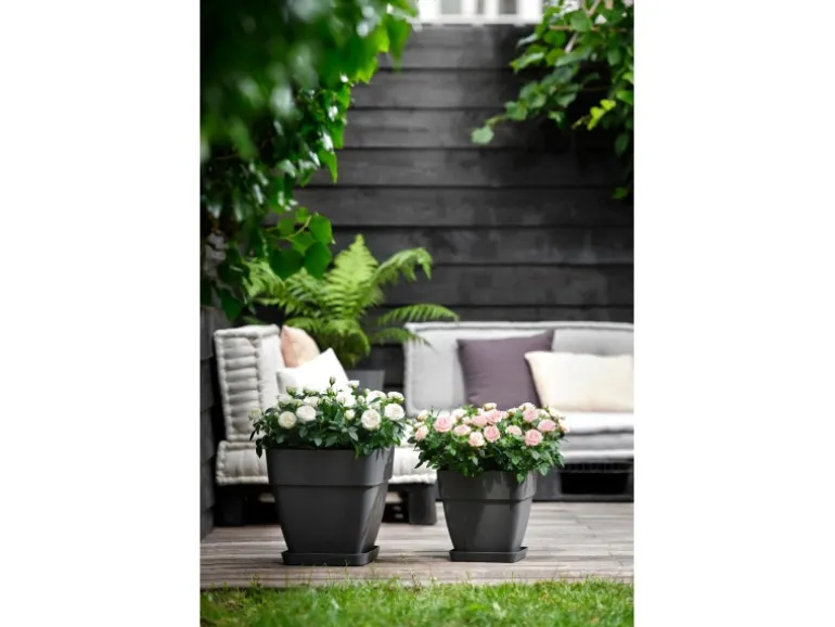 Elho Blumentopf Vibia Campana Viereckig 30 cm x 30 cm x 28 cm Anthrazit