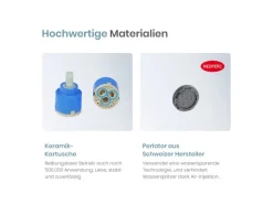 Emke Badarmatur für Badewannen Chrom mit Auslauf Wannenarmatur Einhebelmischer Brausebatterie
