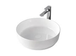 Emke Handwaschbecken 39 x 39 x 12 mm Ovales Keramikwaschbecken Weiß Glänzend