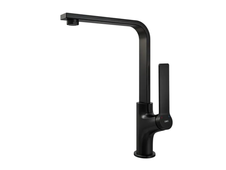 Emke Küchenarmatur Schwarz Matt im Ultradünnen Design 30x22x10 cm Küchenarmatur Drehbar Wasserhahn