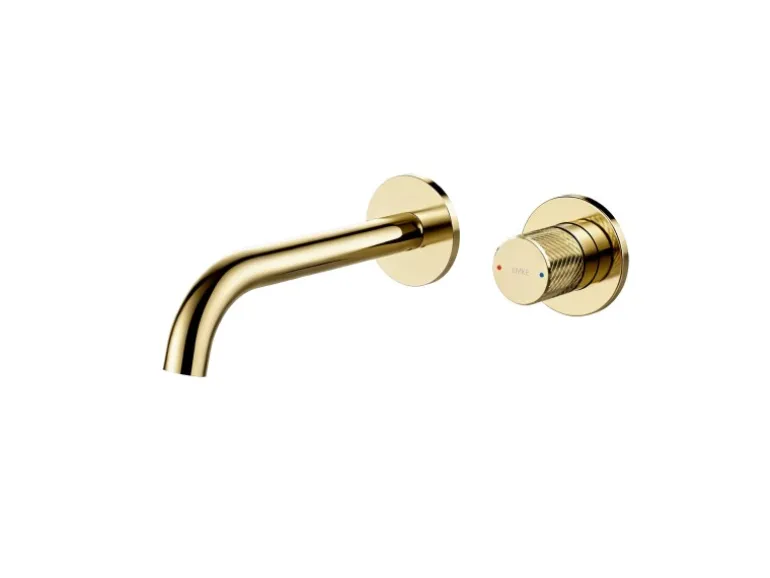 Emke Waschtischarmatur Unterputz für Wandmontage Champagnergold Wasserhahn Badarmatur