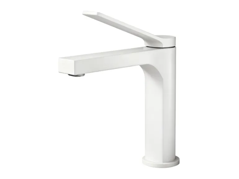 Emke Wasserhahn Waschbeckenarmaturen 195 x 173 x 46 mm Weiß Matt Mischbatterie Küchenarmatur mit Luftsprudler