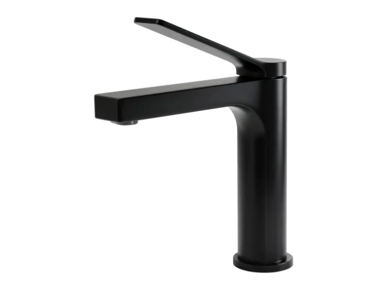 Emke Wasserhahn Waschbeckenarmaturen 195 x 173 x 46 mm Schwarz Matt Mischbatterie Küchenarmatur mit Luftsprudler