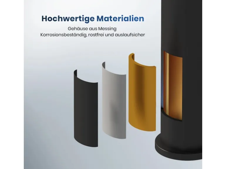 Emke Wasserhahn Waschbeckenarmaturen 195 x 173 x 46 mm Schwarz Matt Mischbatterie Küchenarmatur mit Luftsprudler