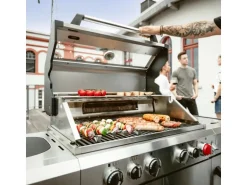 Enders Gasgrill Kanasas II Pro 4 SIK Profi Turbo 4 Brenner & Seitenkocher Silber