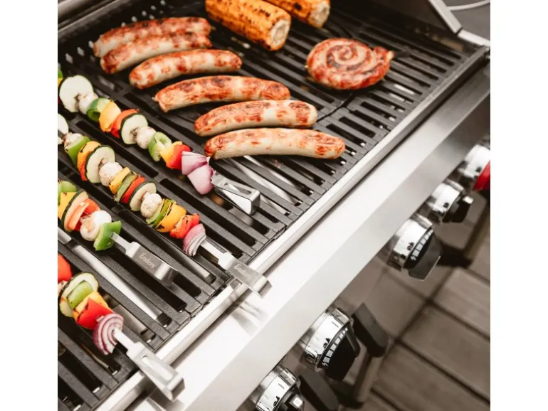 Enders Gasgrill Kanasas II Pro 4 SIK Profi Turbo 4 Brenner & Seitenkocher Silber