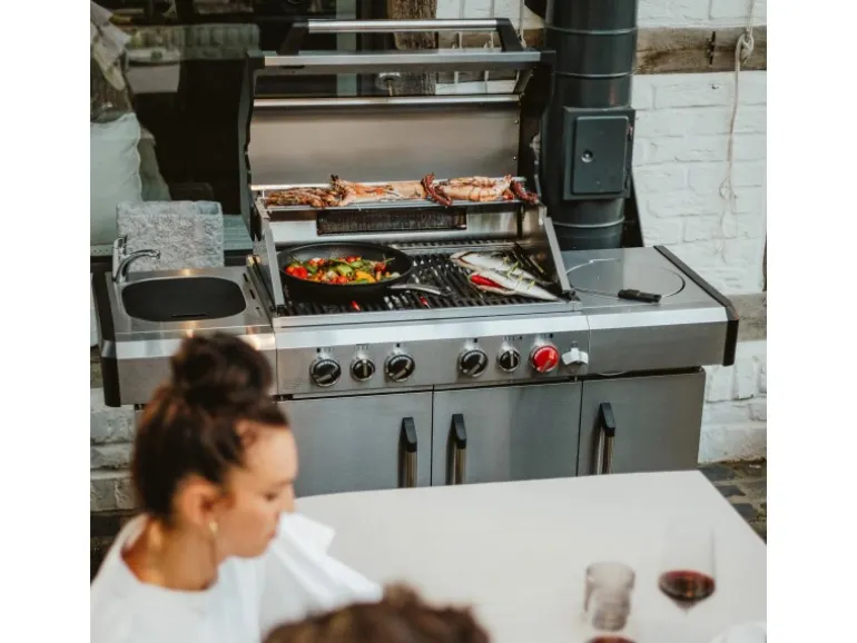 Enders Gasgrill Kanasas II Pro 4 SIK Profi Turbo 4 Brenner & Seitenkocher Silber