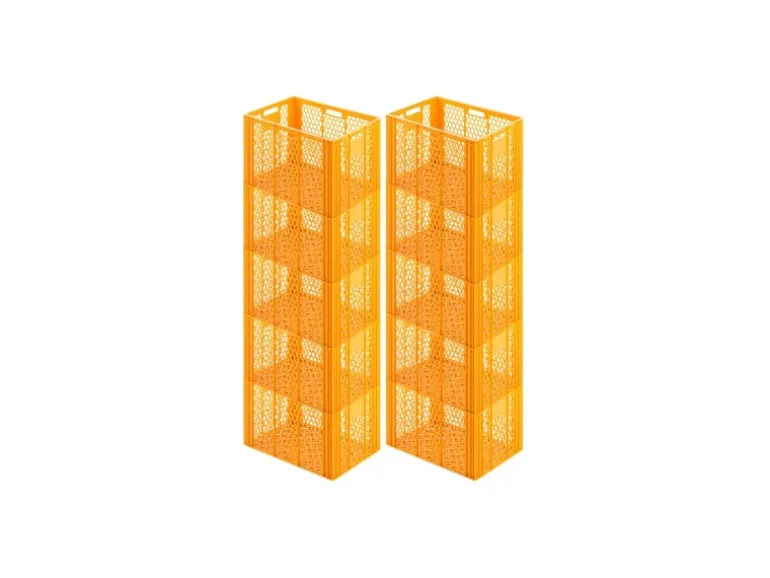 Eurobehälter Bäcker- und Konditorenkasten HxBxT 42,1 x 40 x 60 85 Liter Gelb-Orange Brötchenkiste Sstapelbare Bäckerkiste