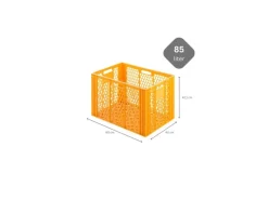 Eurobehälter Bäcker- und Konditorenkasten HxBxT 42,1 x 40 x 60 85 Liter Gelb-Orange Brötchenkiste Sstapelbare Bäckerkiste