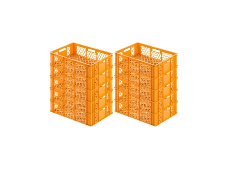 Eurobehälter Bäcker- und Konditorenkasten HxBxT 17,1 x 40 x 60 33 Liter Gelb-Orange Brötchenkiste Sstapelbare Bäckerkiste