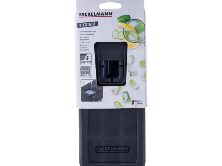 Fackelmann Eiswürfelformer Statement mit Deckel 27,5 cm x 11 cm x 3,5 cm Grau
