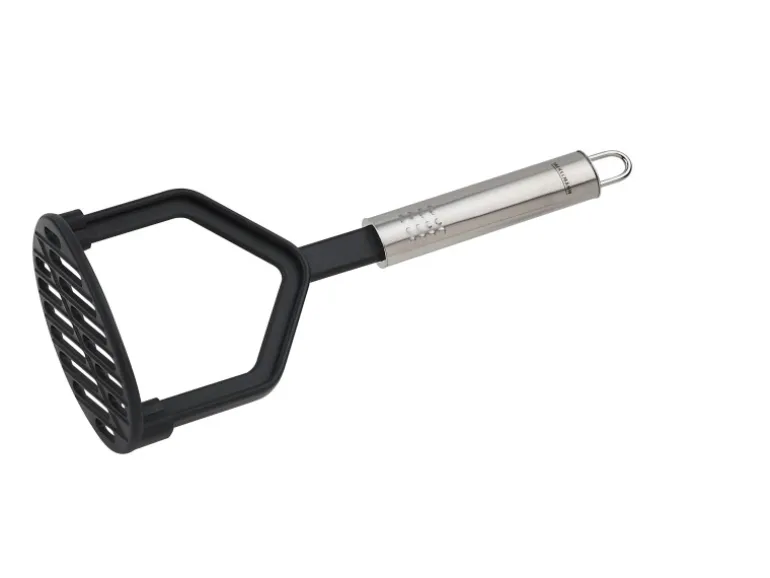 Fackelmann Kartoffelstampfer mit Ovalgriff 25 cm Silber-Schwarz