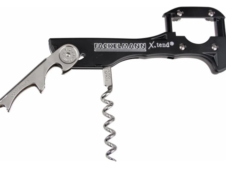 Fackelmann Kellnerkorkenzieher X-Tend 13 cm Schwarz-Silber