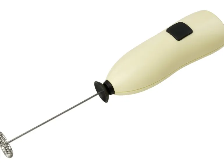 Fackelmann Milchschäumer mit Batterien 21 cm x 4 cm x 3 cm Creme-Schwarz