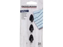 Fackelmann Ovalklebehaken Schwarz 3 Stück 2,8 cm