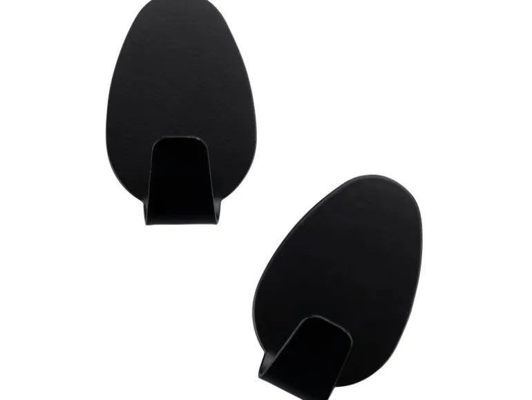 Fackelmann Ovalklebehaken Schwarz 2 Stück 3 cm